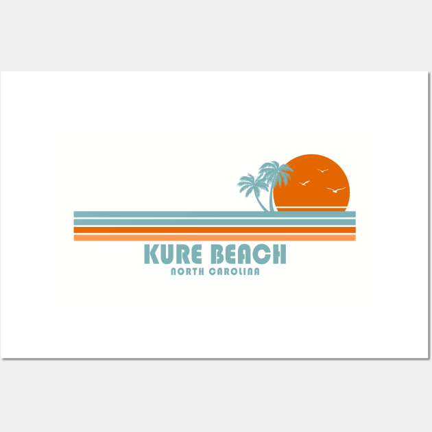 Kure Beach North Carolina Sun Palm Trees Wall Art by esskay1000